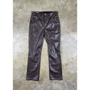 GAP Faux Leather Pants Women’s Size 29 High Rise Vintage Slim Brown 30" x‎ 26.5"
